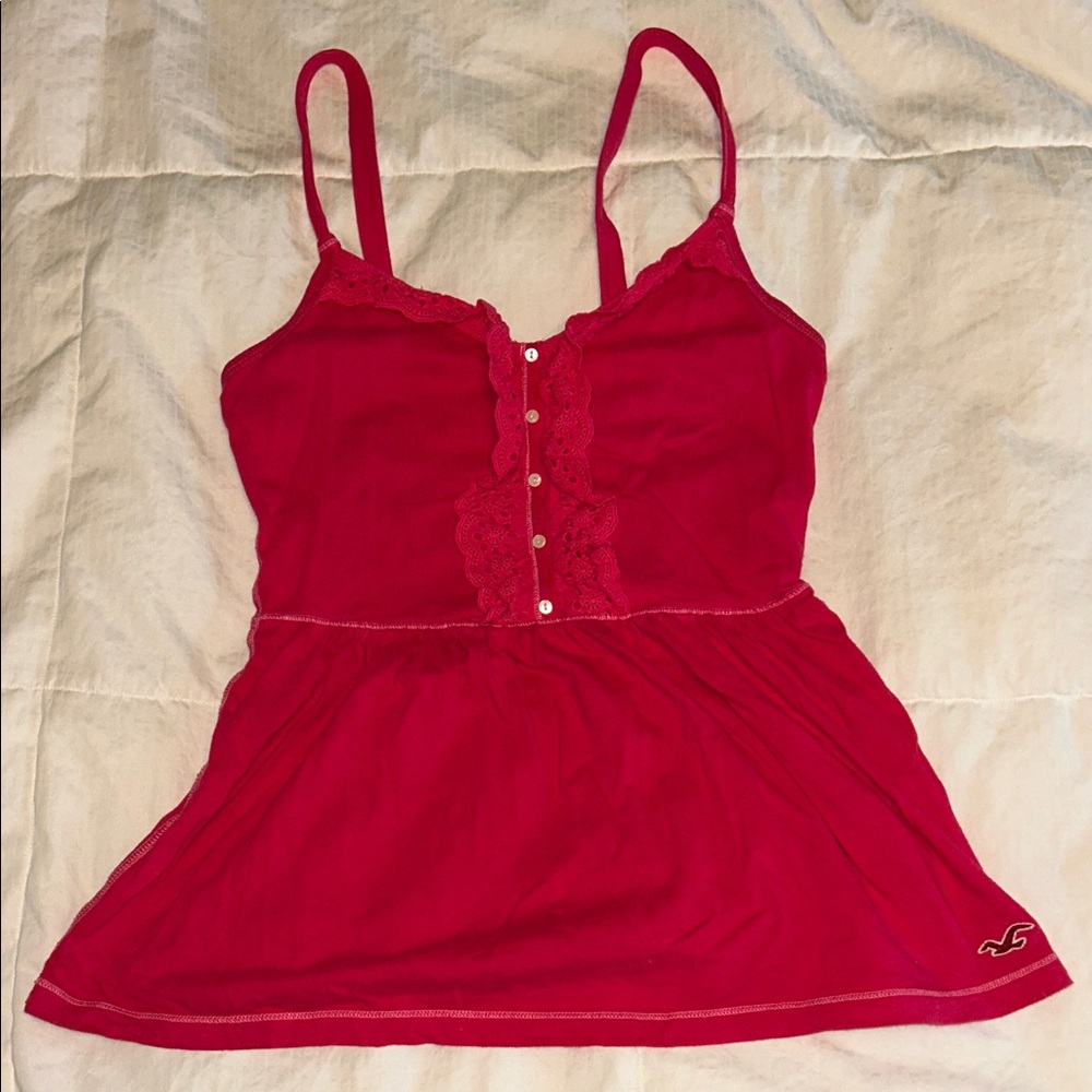 Hollister Y2K Lace Babydoll Tank Top